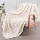 Textured Plush Throw Blanket With Honeycomb Pattern