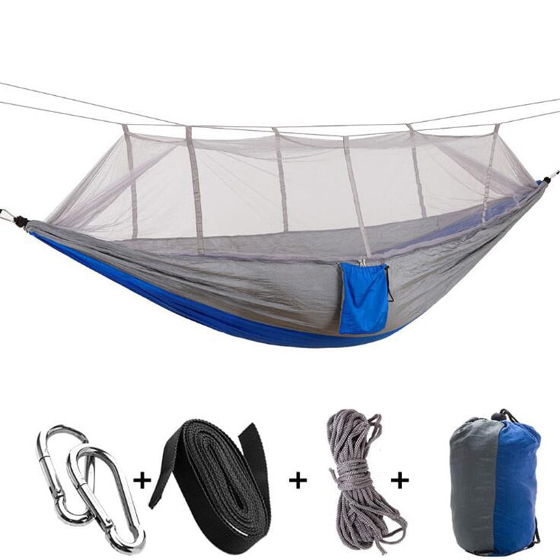 Ultralight Nylon Camping Hammock with Mosquito Net