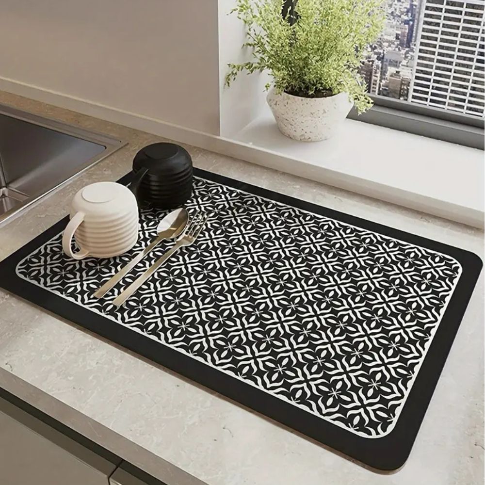 Modern Geometric Dish Drying Mat