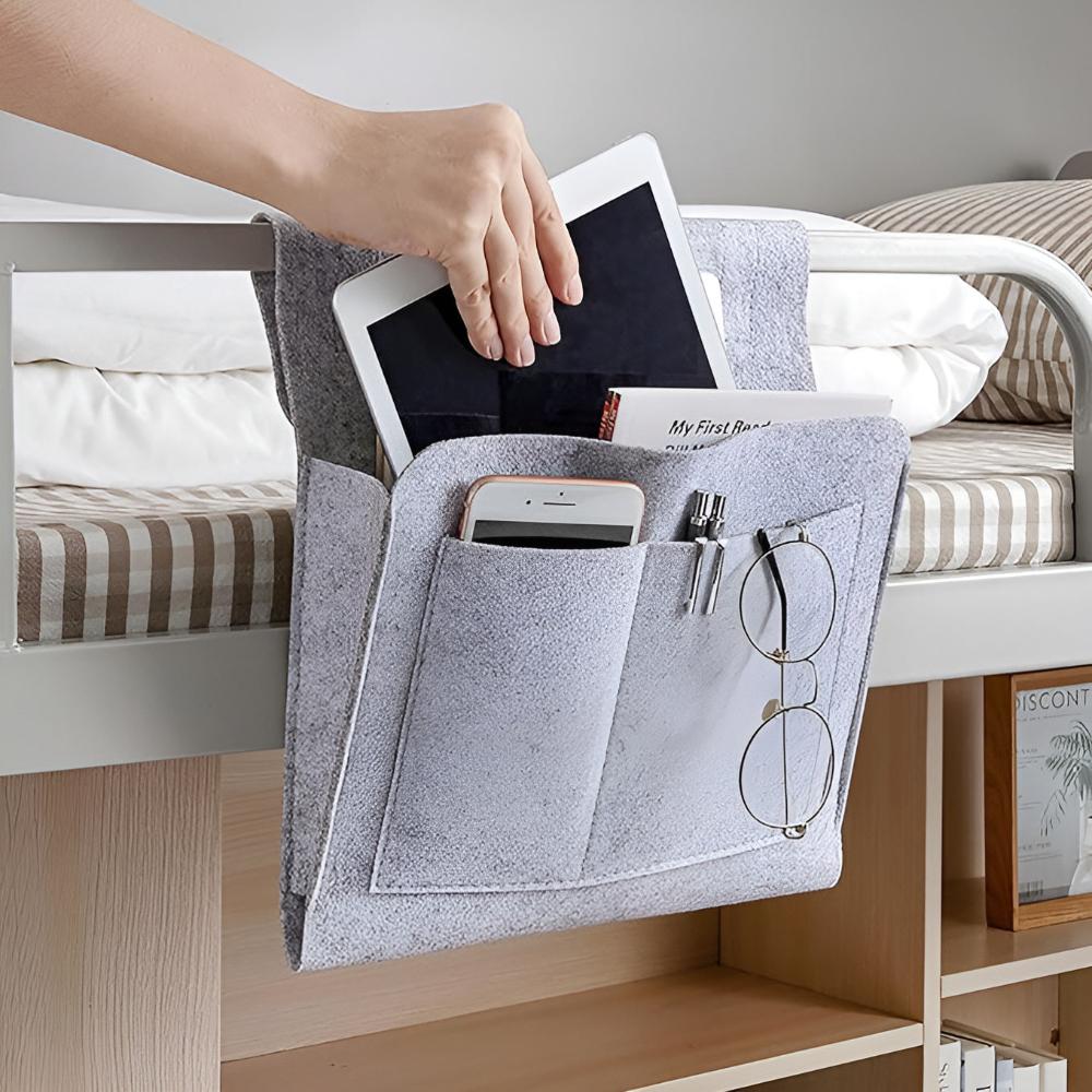 Minimalist Felt Bedside Caddy with Multiple Compartments