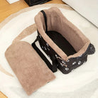 Pet Car Seat With Faux Fur & Safety Strap