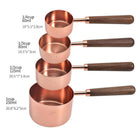 Minimalist Copper and Wood Measuring Cups