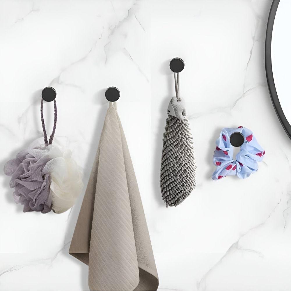 Minimalist Metal Shower Hooks with Round Base