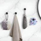 Minimalist Metal Shower Hooks with Round Base