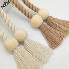 Minimalist Wooden Bead Curtain Tie Back