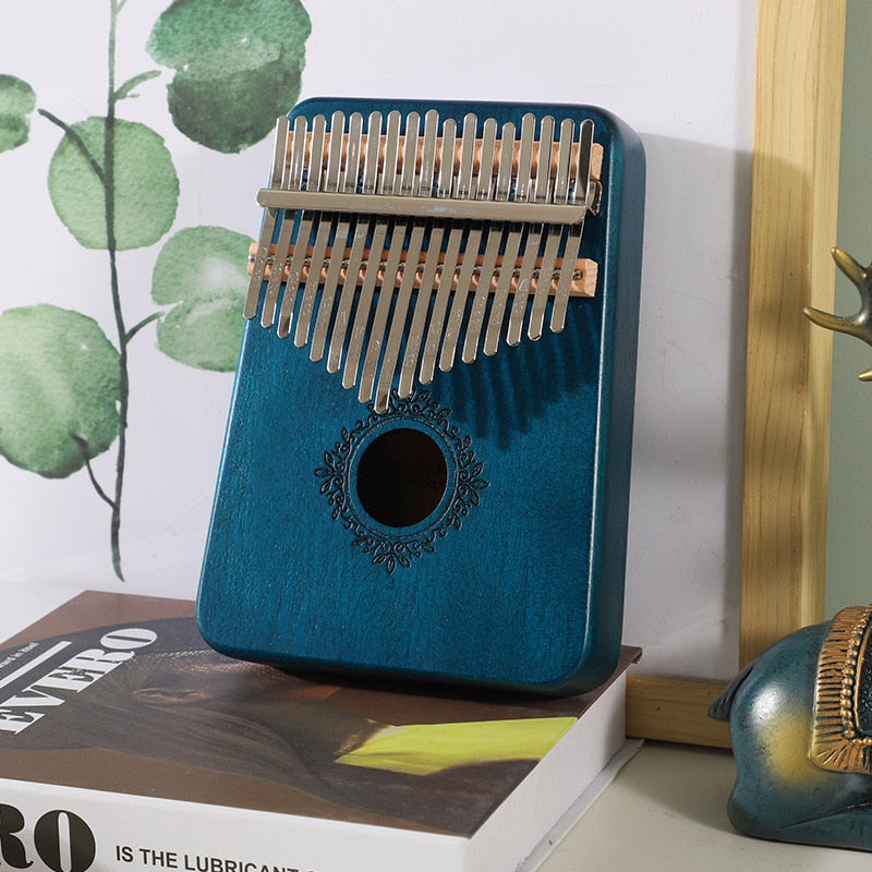 Traditional 17-Key Wooden Kalimba with Decorative Sound Hole