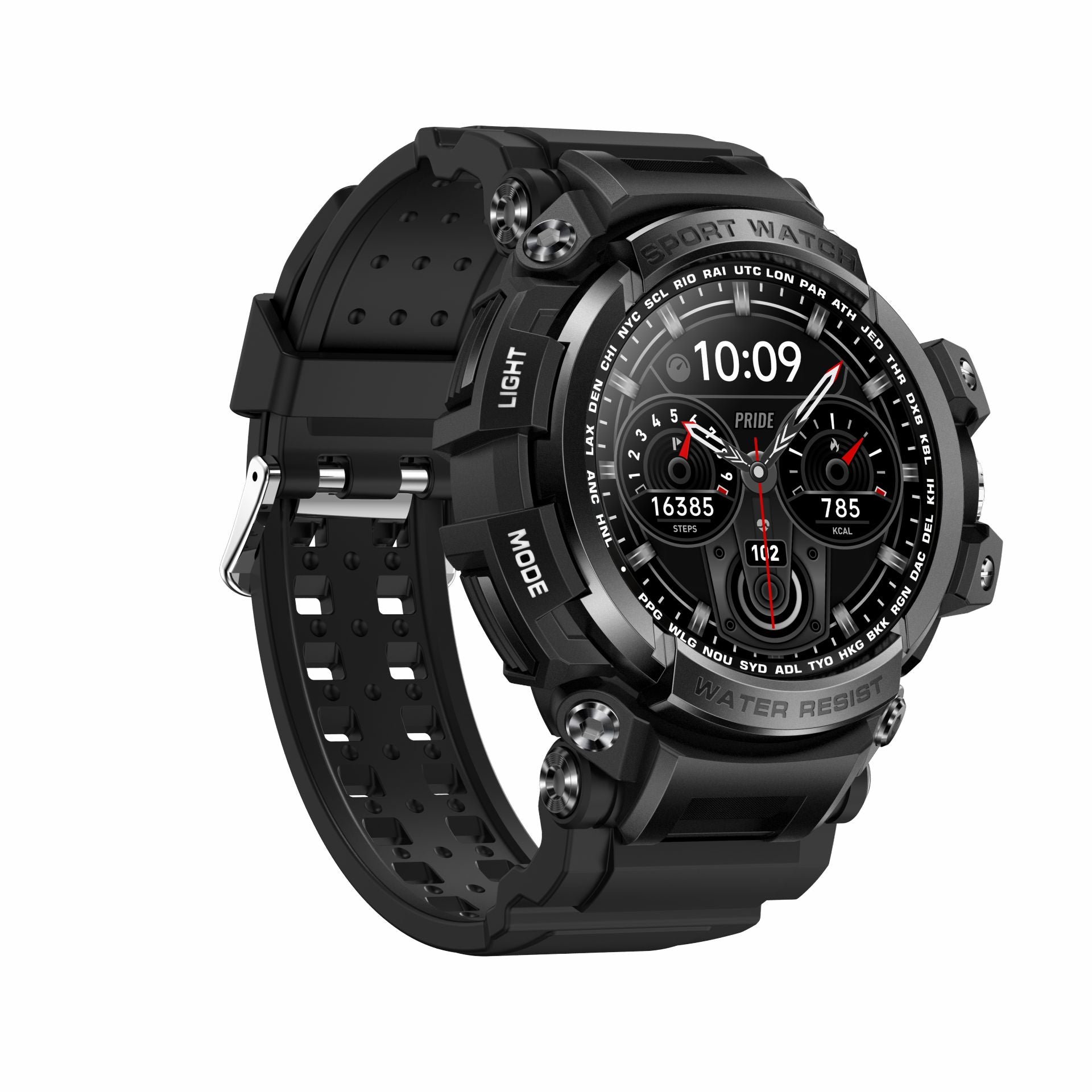 Rugged Waterproof Smartwatch With Analog-Digital Display