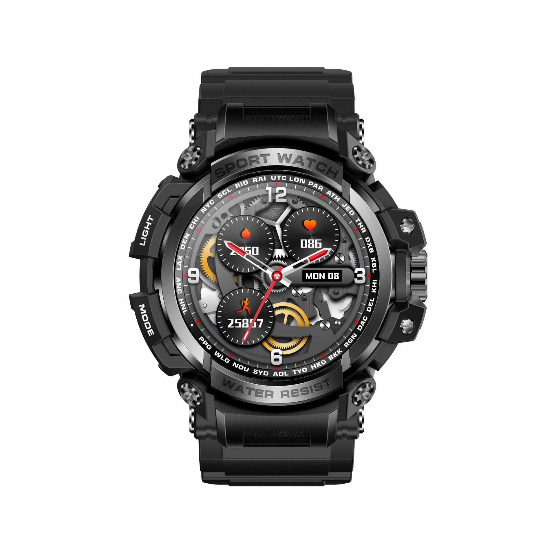 Rugged Waterproof Smartwatch With Analog-Digital Display