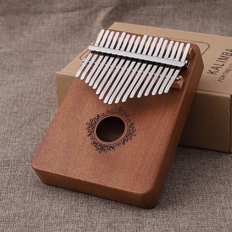 Traditional 17-Key Wooden Kalimba with Decorative Sound Hole