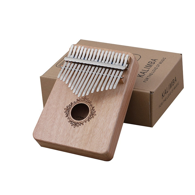 Traditional 17-Key Wooden Kalimba with Decorative Sound Hole