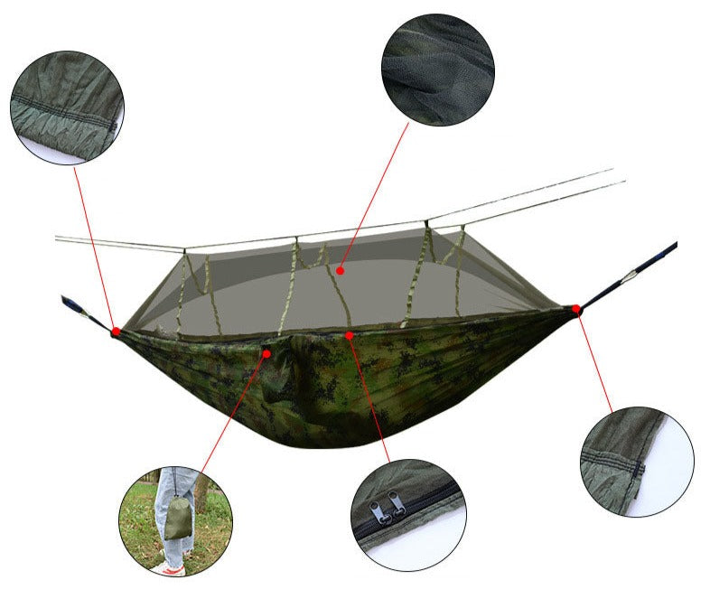 Ultralight Nylon Camping Hammock with Mosquito Net