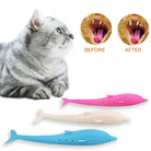 Silicone Cat Toothbrush with Fish-Shaped Design