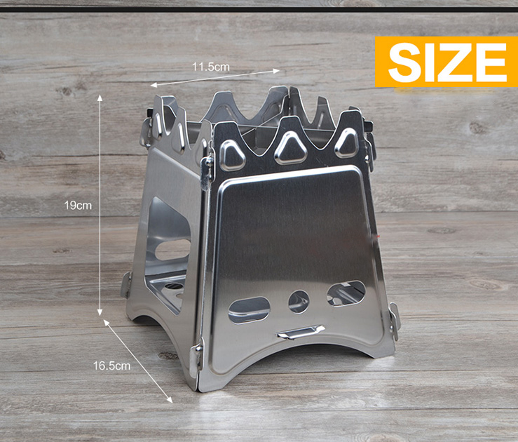 Portable Stainless Steel Firewood Stove with Foldable Design