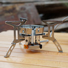 Compact Stainless Steel Camping Stove with Foldable Legs