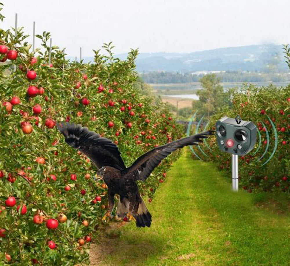 Ultrasonic Bird Repeller with Dual Speakers and Motion Sensor