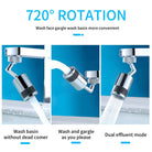 Modern Adjustable Chrome Faucet Head with 720° Rotation