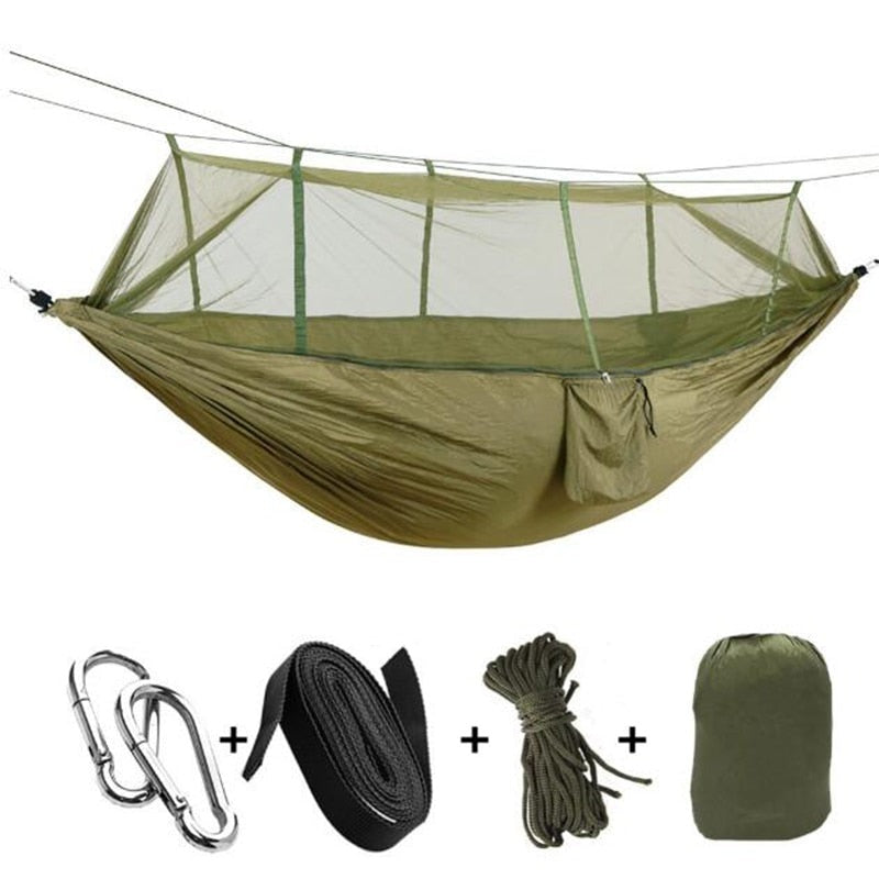 Ultralight Nylon Camping Hammock with Mosquito Net