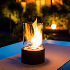 Contemporary Glass Cylinder Portable Fireplace