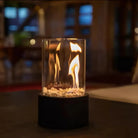 Contemporary Glass Cylinder Portable Fireplace