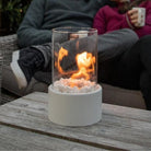 Contemporary Glass Cylinder Portable Fireplace
