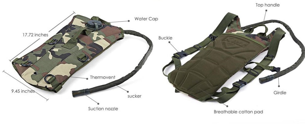 Hydration Backpack With Integrated Bladder and Adjustable Straps