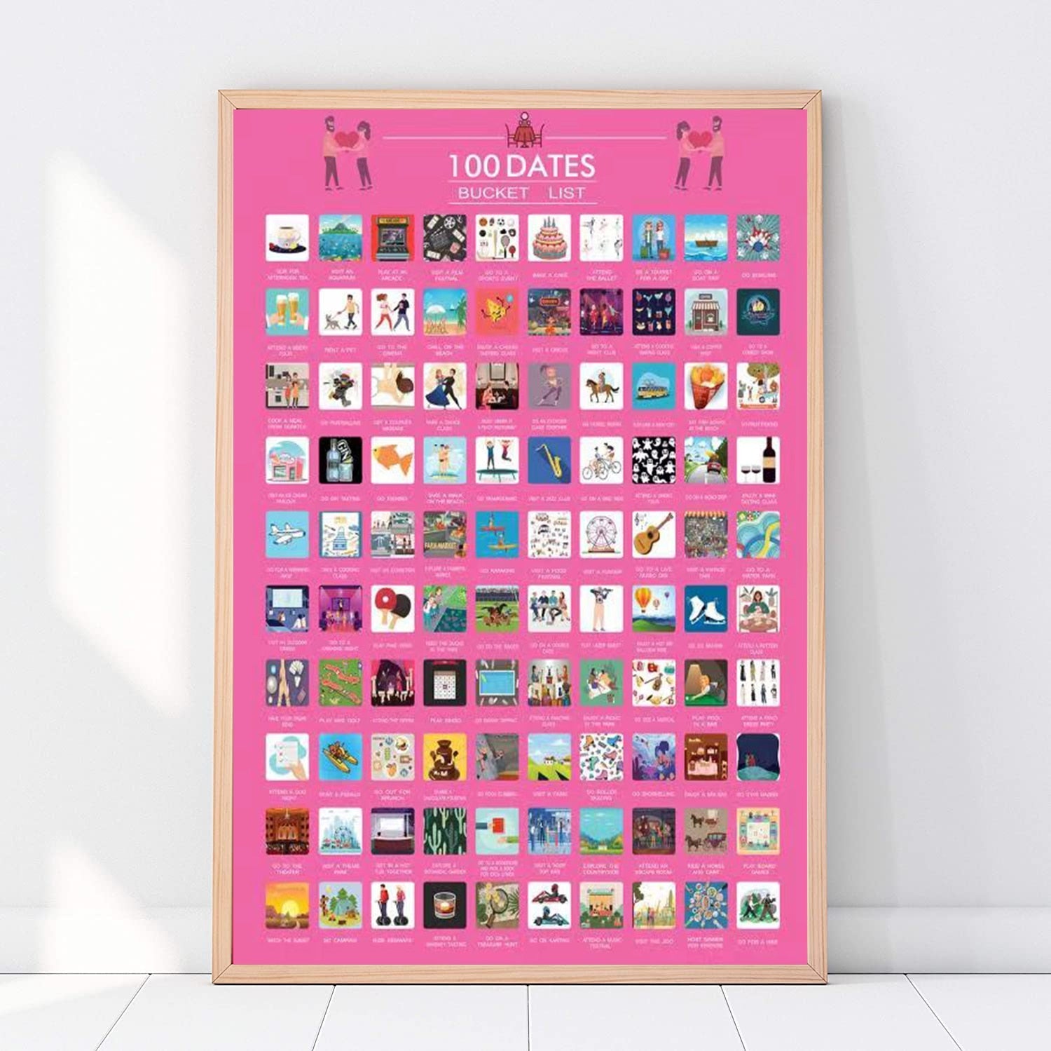 Interactive Illustrated 100 Dates Poster