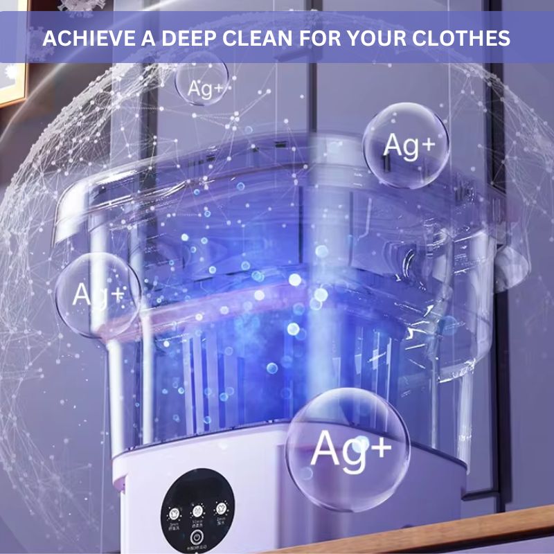 Portable Collapsible Washing Machine With Control Knob