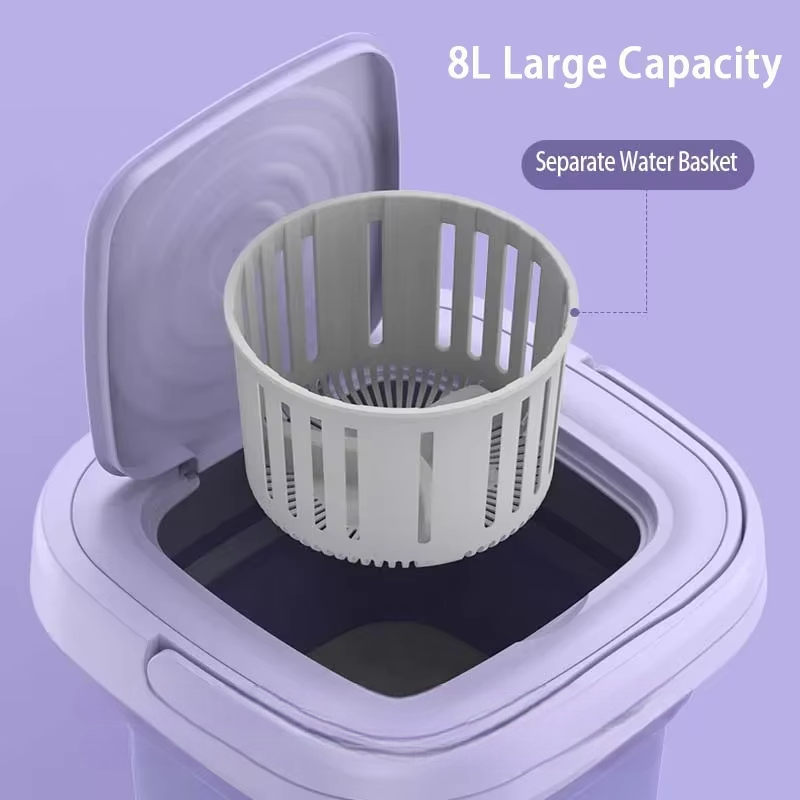 Portable Collapsible Washing Machine With Control Knob