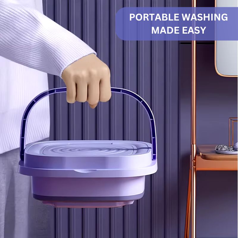 Portable Collapsible Washing Machine With Control Knob