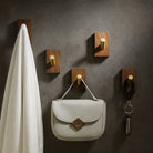 Minimalist Wood and Brass Wall Hook