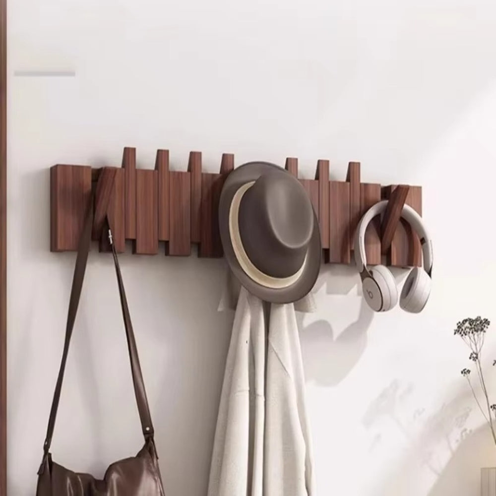 Minimalist Wooden Foldable Wall Hook Rack