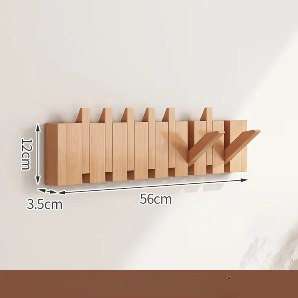 Minimalist Wooden Foldable Wall Hook Rack