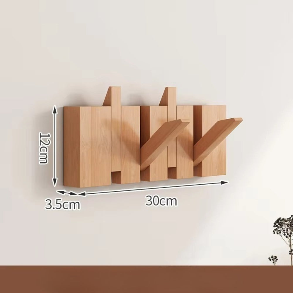 Minimalist Wooden Foldable Wall Hook Rack