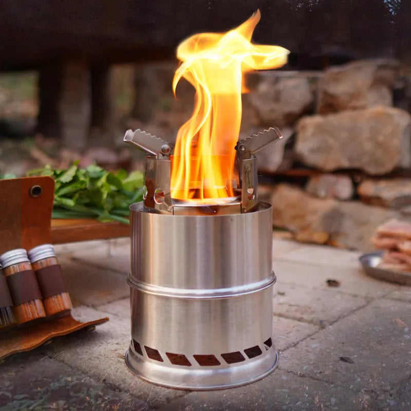 Camping Stove with Collapsible Pot Stand
