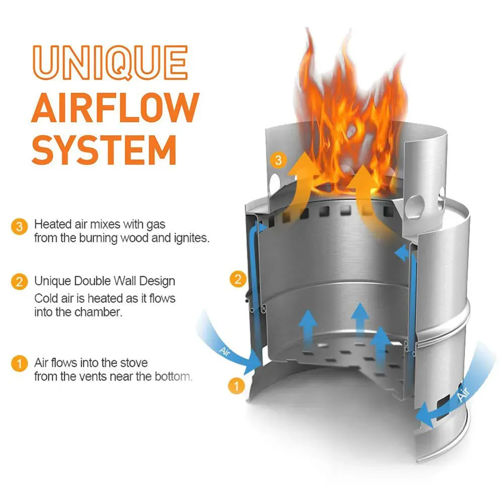 Camping Stove with Collapsible Pot Stand
