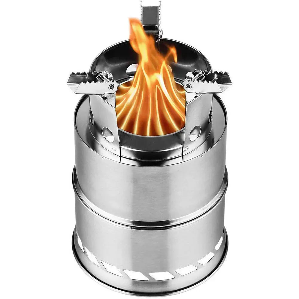 Camping Stove with Collapsible Pot Stand