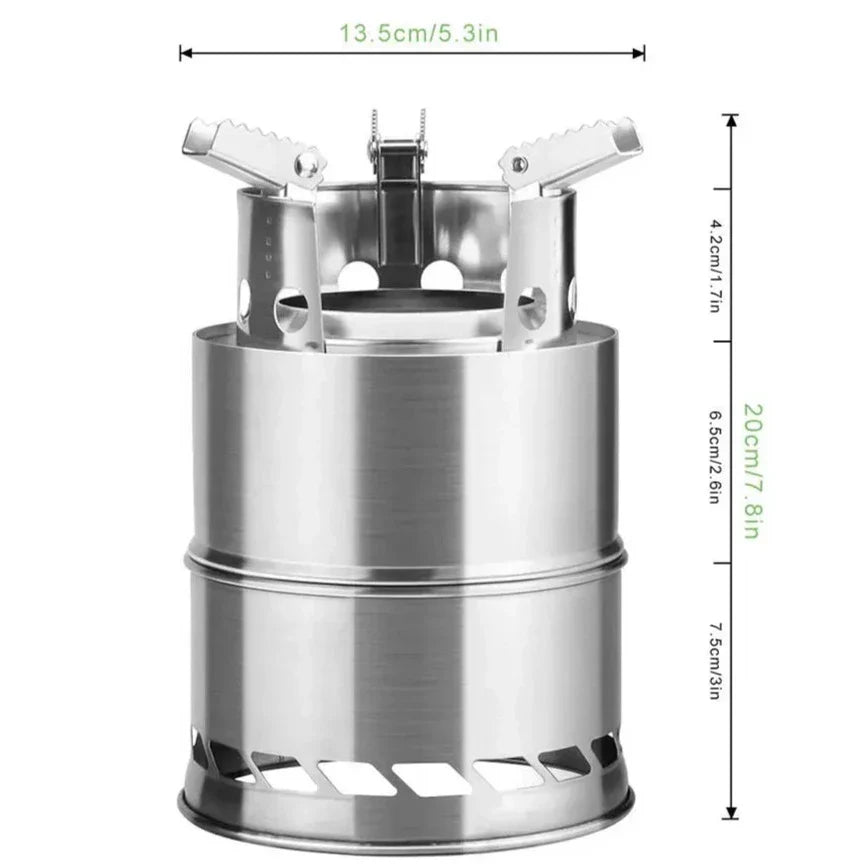 Camping Stove with Collapsible Pot Stand