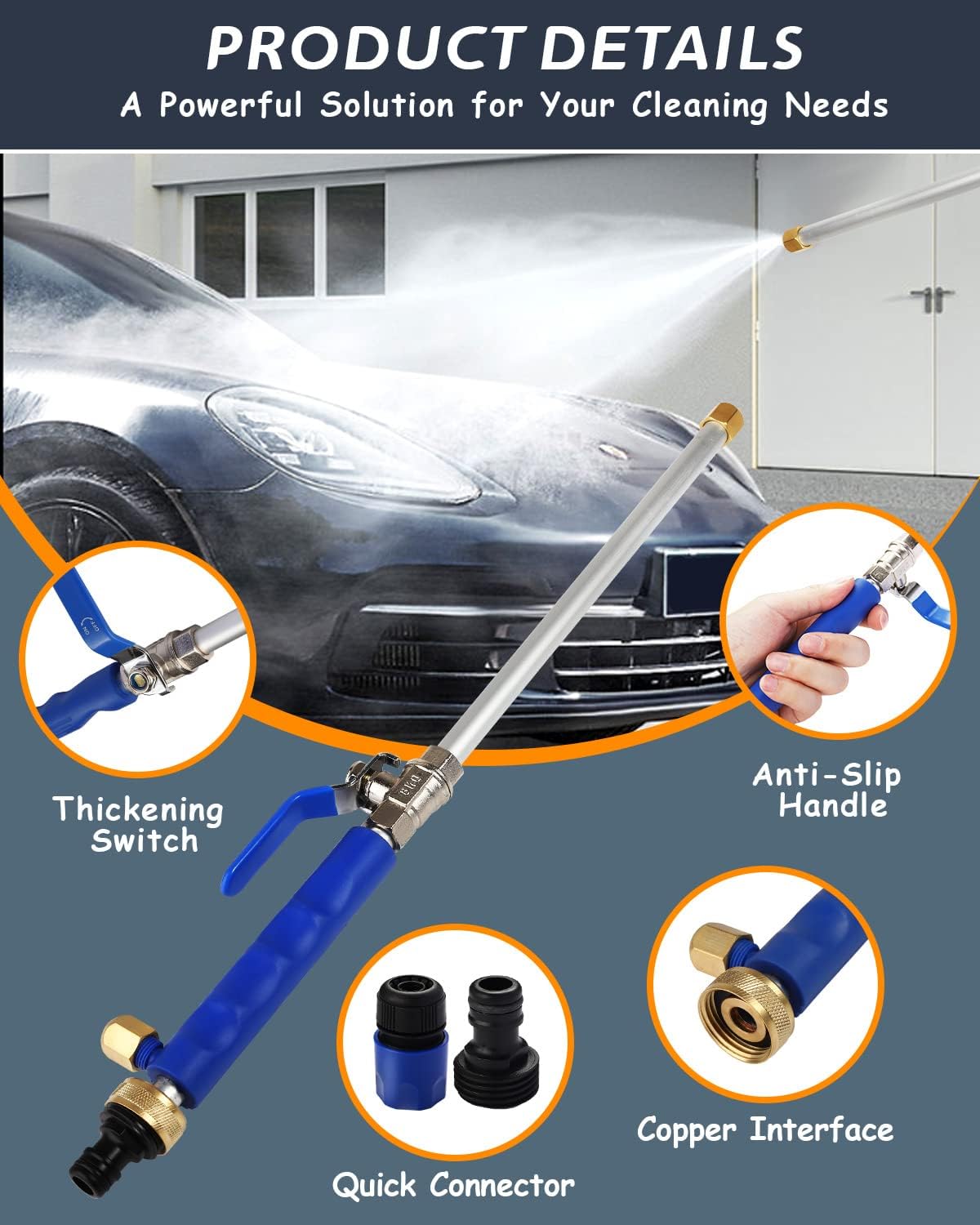 Ergonomic Metal Pressure Nozzle