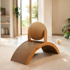 Contemporary Curved Wood Cat Scratching Post