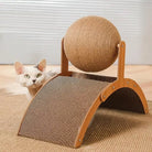 Contemporary Curved Wood Cat Scratching Post