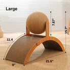 Contemporary Curved Wood Cat Scratching Post