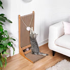 Contemporary L-Shaped Wood Cat Scratching Post