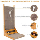 Contemporary L-Shaped Wood Cat Scratching Post