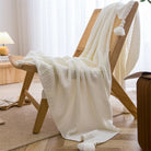Minimalist Bamboo Knit Throw Blanket with Tassels