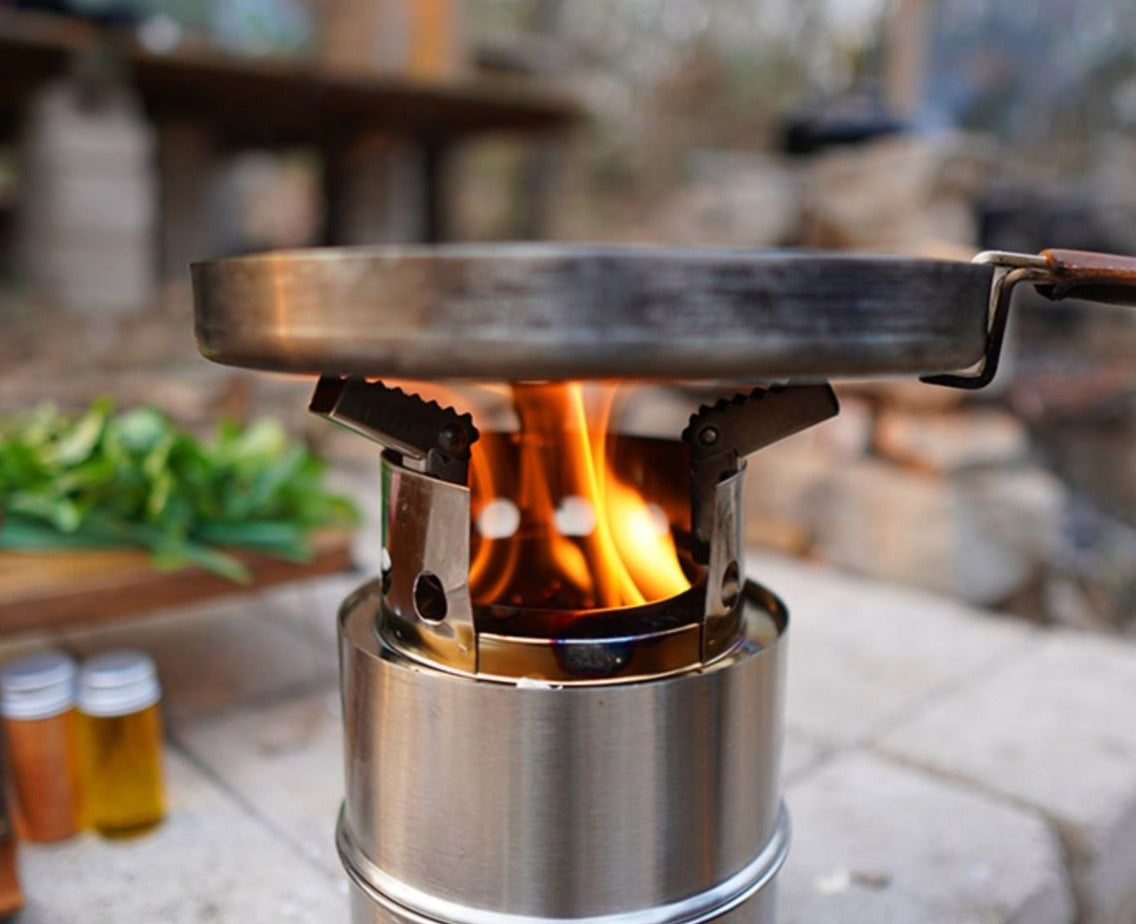 Camping Stove with Collapsible Pot Stand