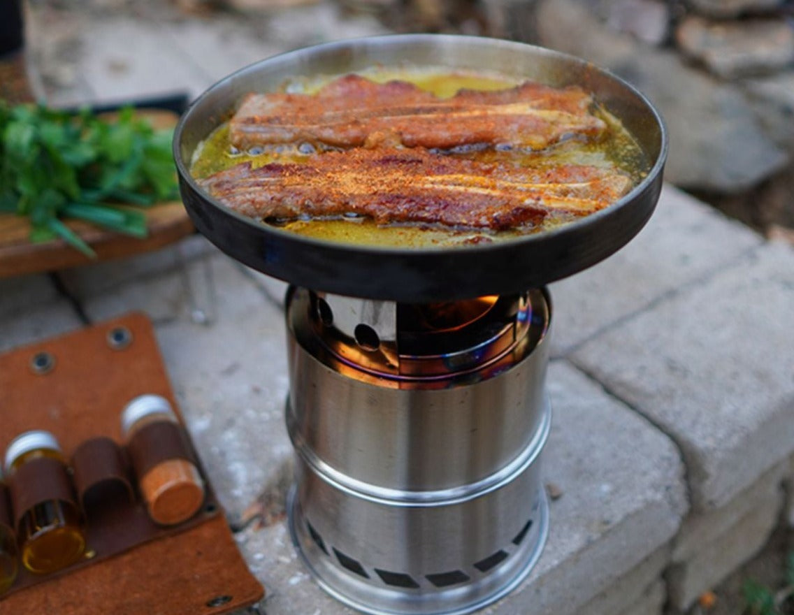 Camping Stove with Collapsible Pot Stand