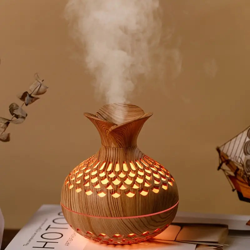 Aromatherapy Diffuser with Wood Pattern & Ambient Light