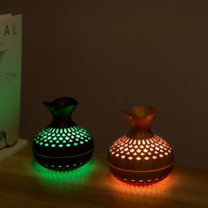 Aromatherapy Diffuser with Wood Pattern & Ambient Light