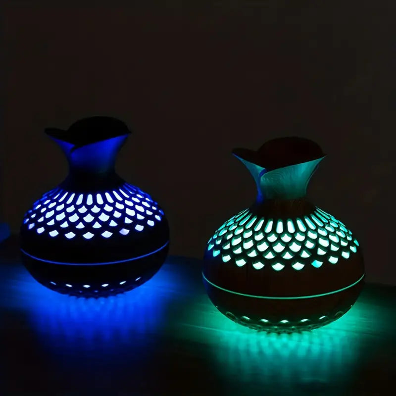 Aromatherapy Diffuser with Wood Pattern & Ambient Light