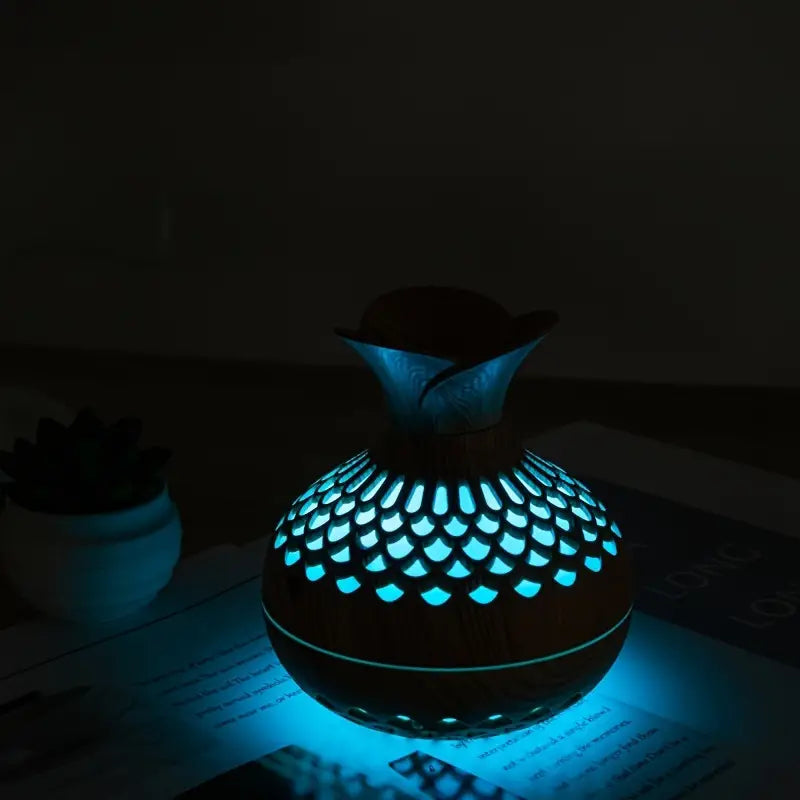 Aromatherapy Diffuser with Wood Pattern & Ambient Light